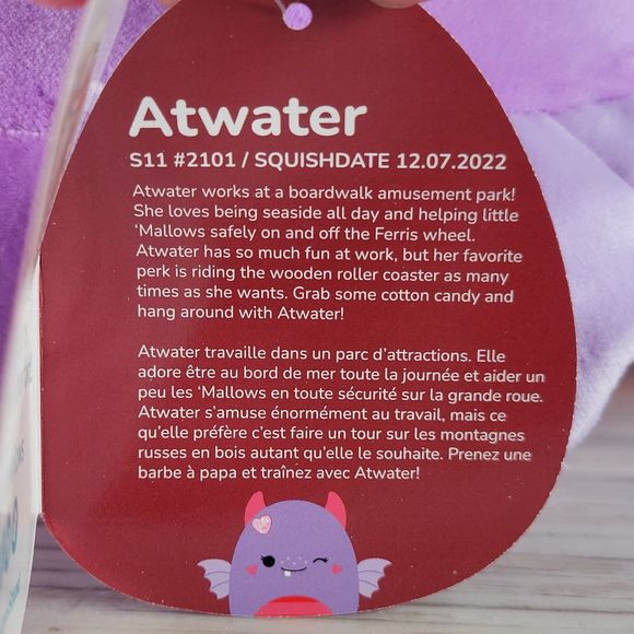 Squishmallow Atwater the Love Monster 11" UltraSoft Valentine's Day Plush NWT - Picture 6 of 9